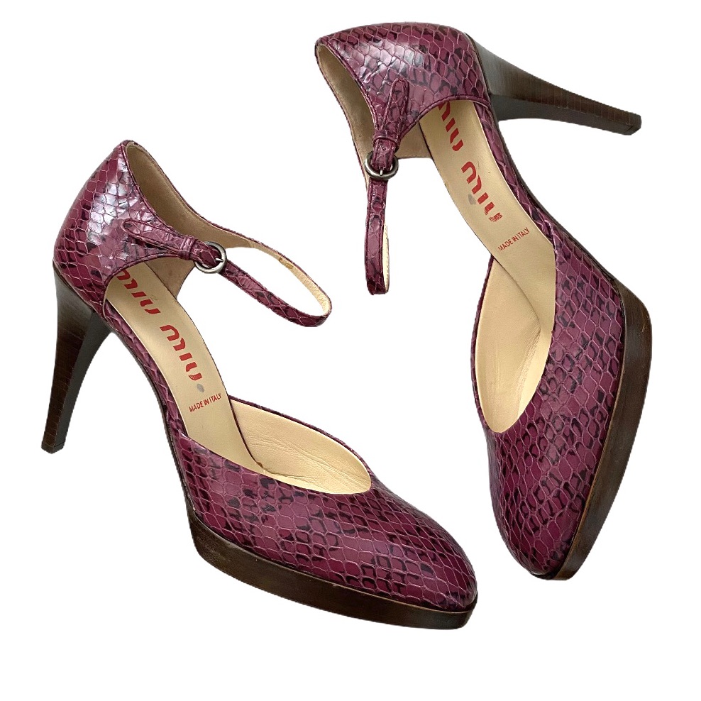 Miu Miu Python Platform Sandals